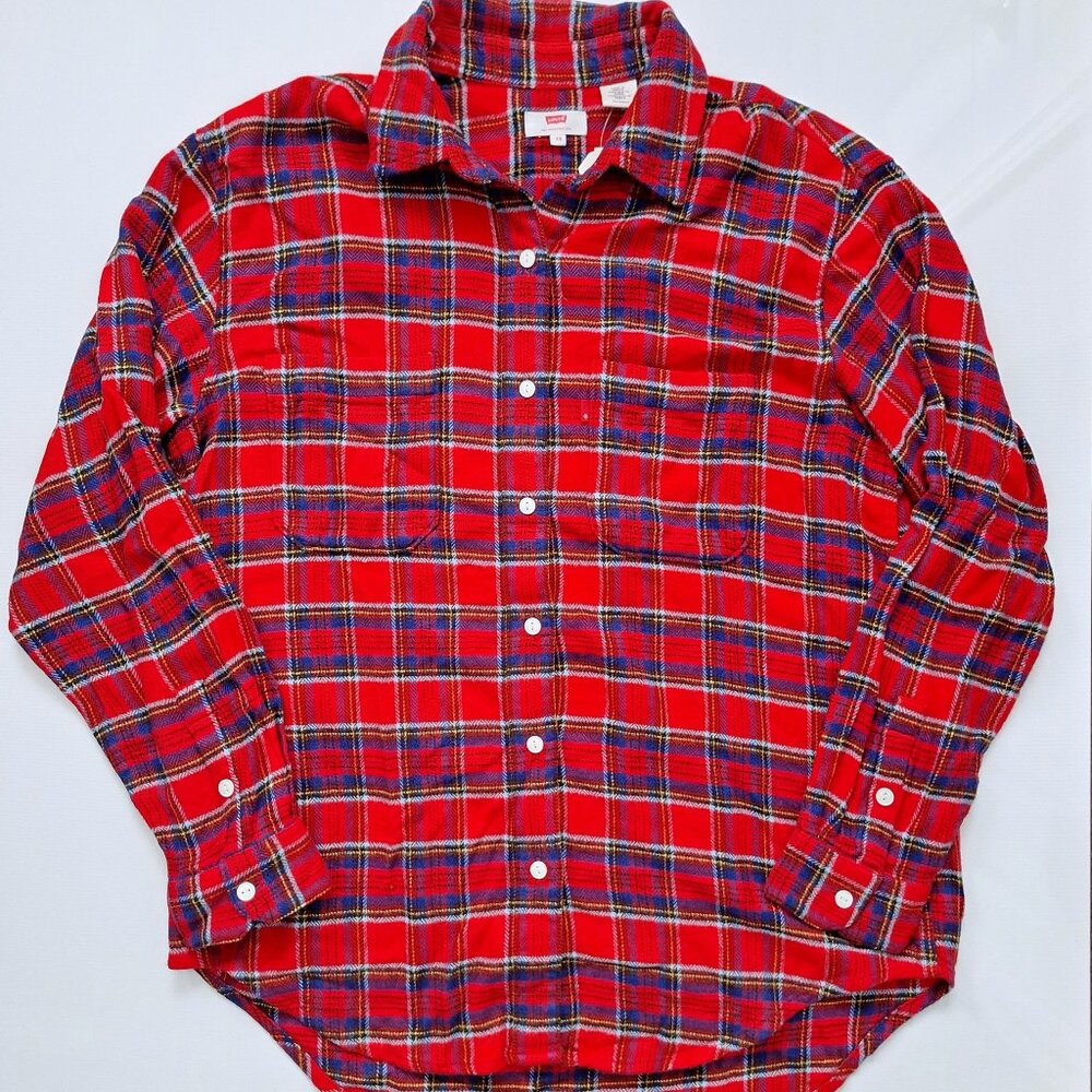 Levis Plaid Cotton Long Sleeve Shirt NWT